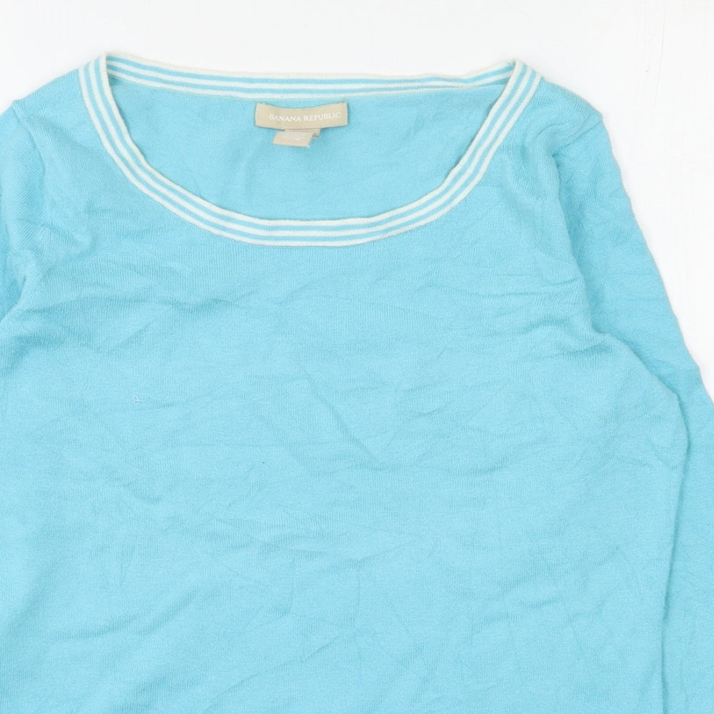 Banana Republic Womens Blue Round Neck  Cotton Pullover Jumper Size S
