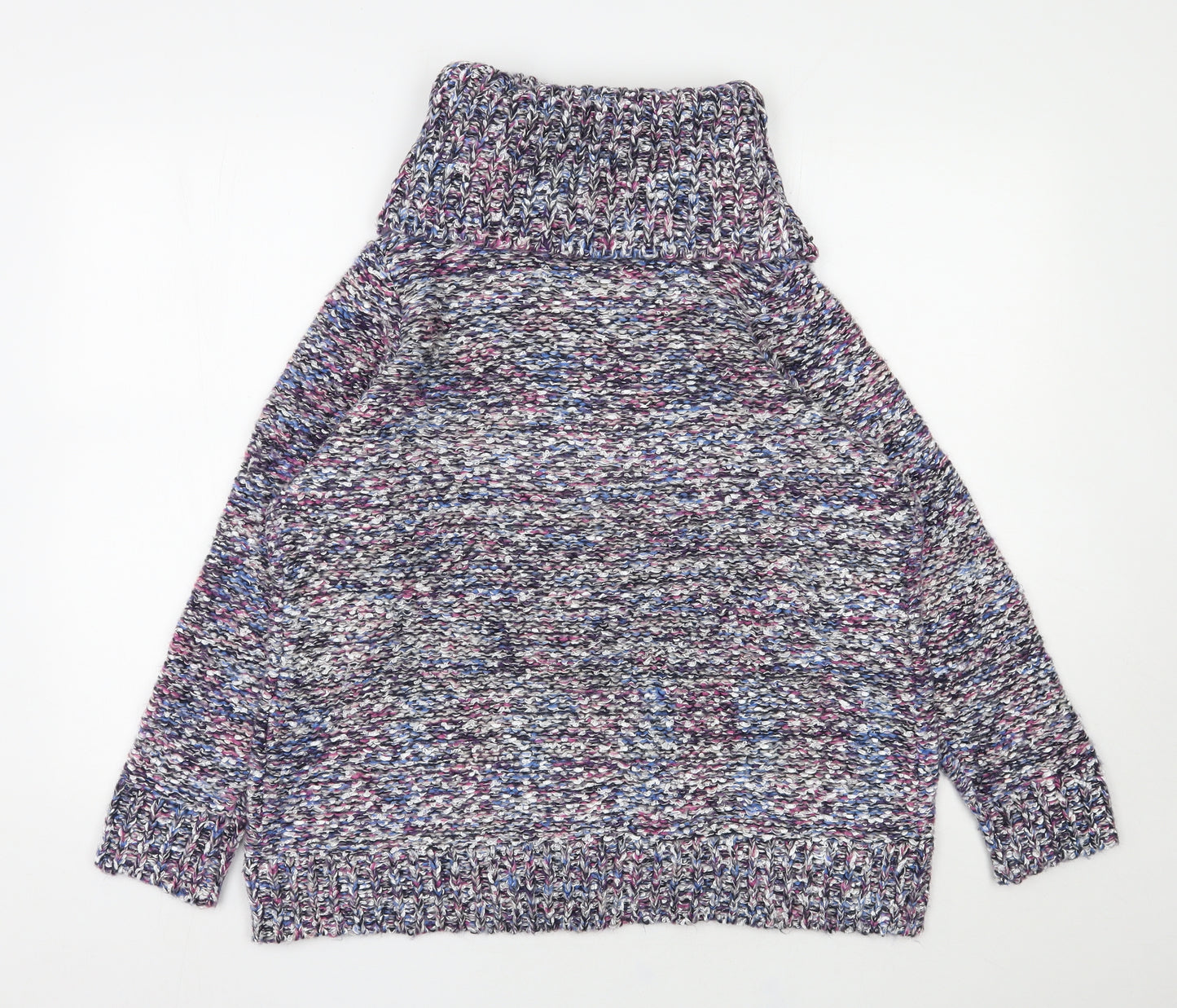 Bonmarché Womens Multicoloured Roll Neck  Acrylic Pullover Jumper Size 18