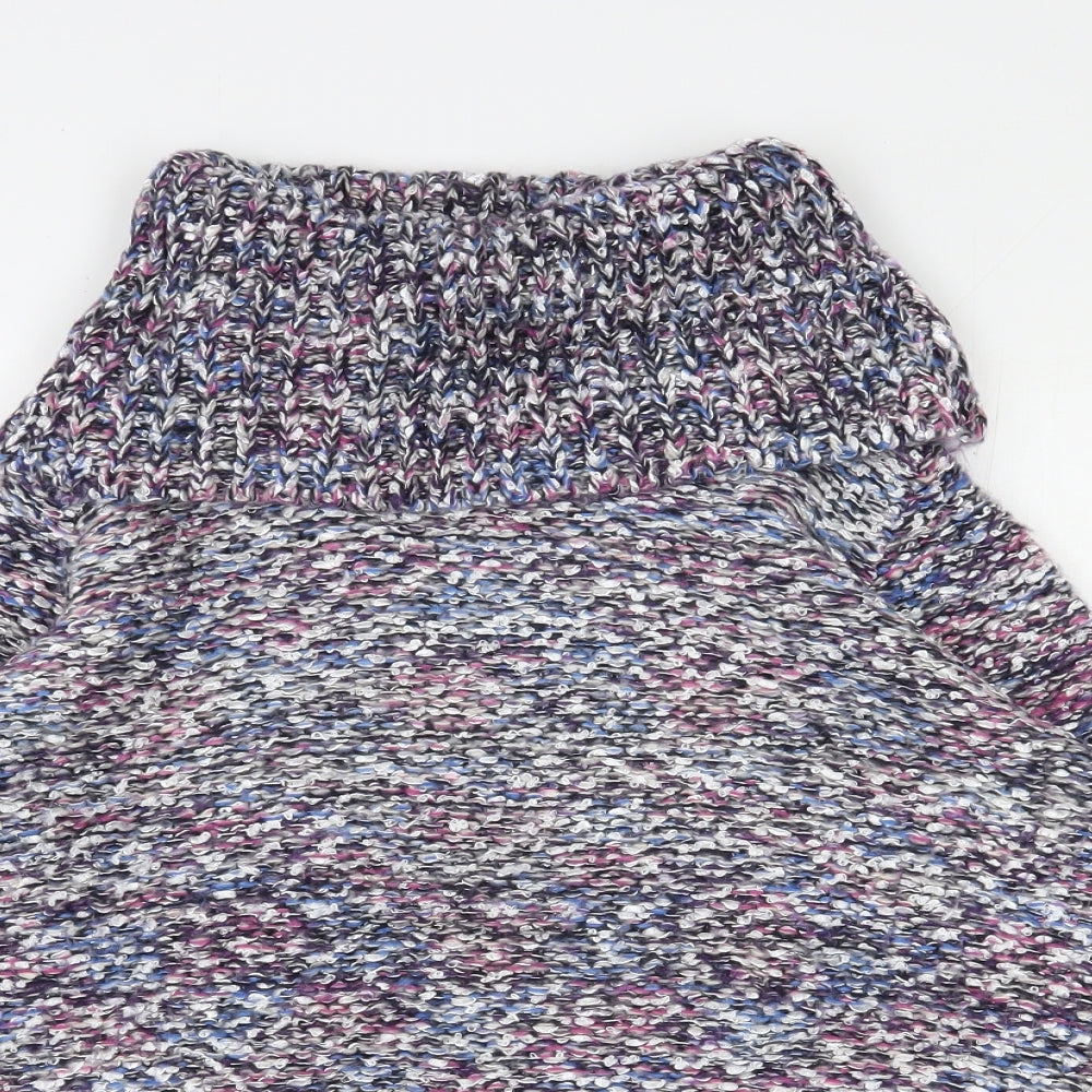 Bonmarché Womens Multicoloured Roll Neck  Acrylic Pullover Jumper Size 18