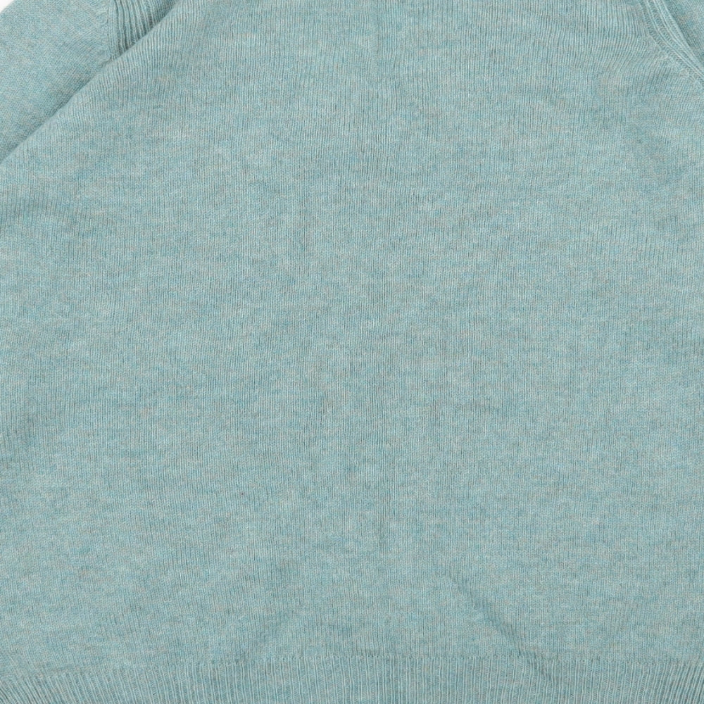 Marks and Spencer Womens Green V-Neck  Wool Pullover Jumper Size 14