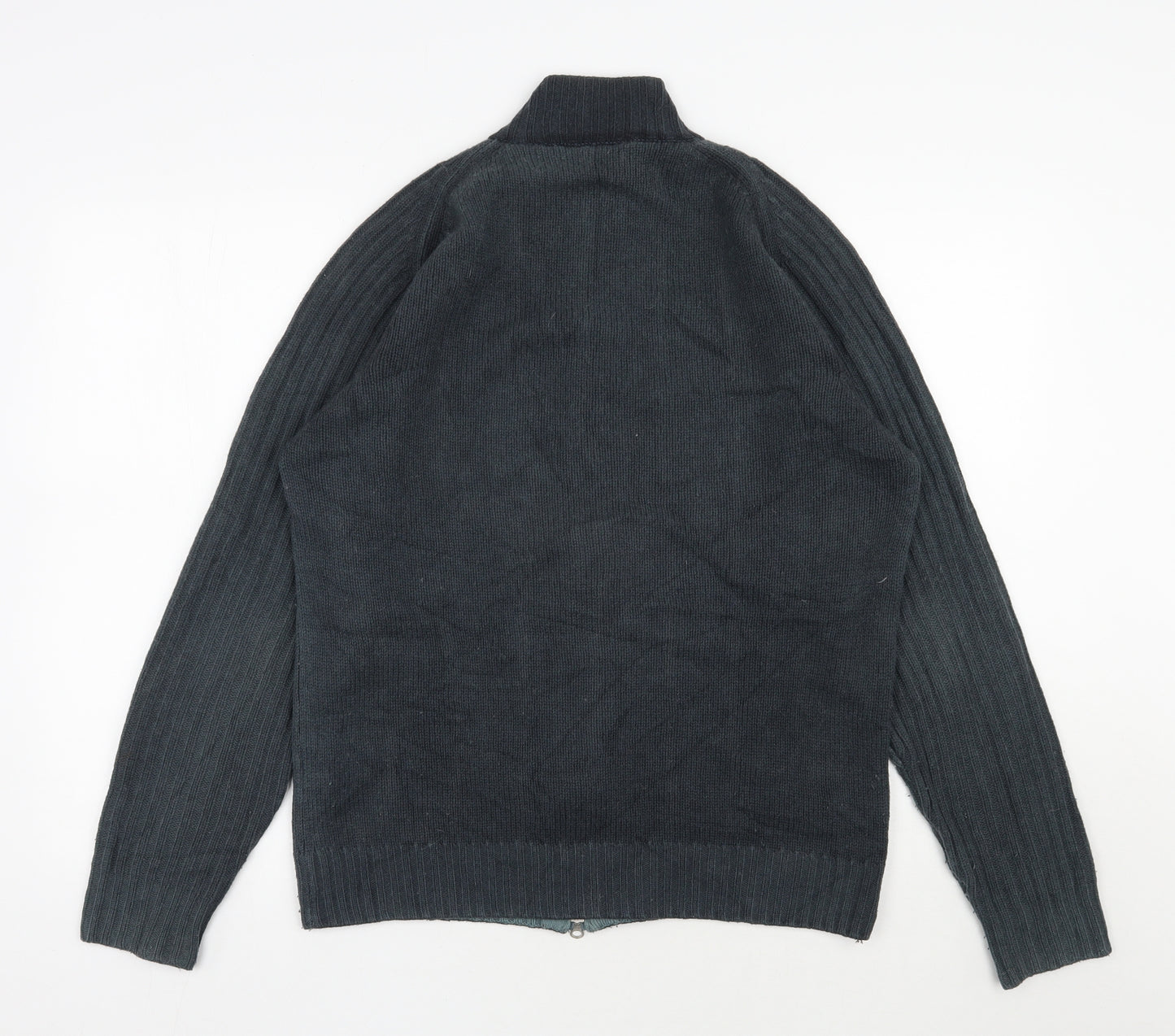 Timberland Mens Grey High Neck  Wool Full Zip Jumper Size S