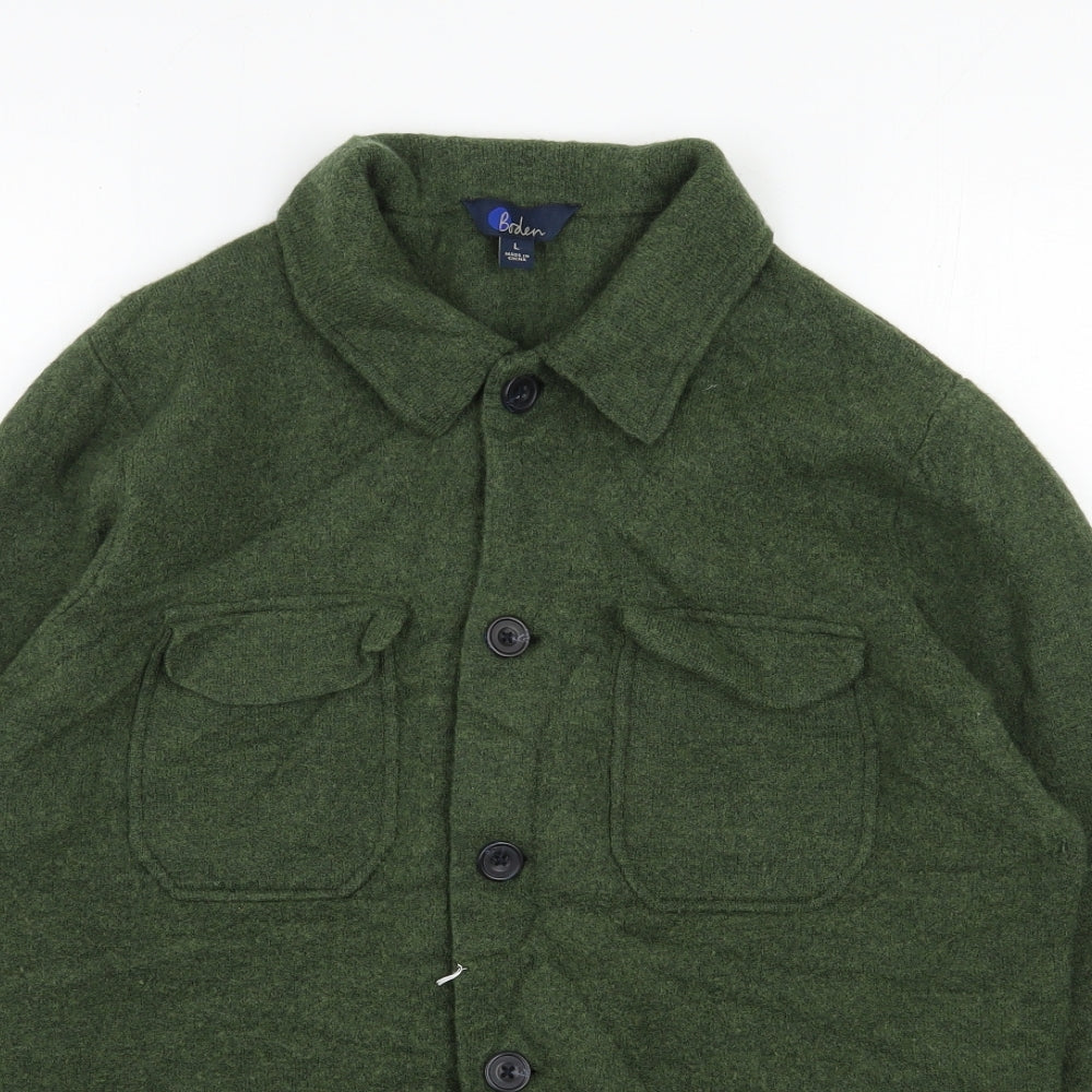 Boden Womens Green Collared  Wool Cardigan Jumper Size L