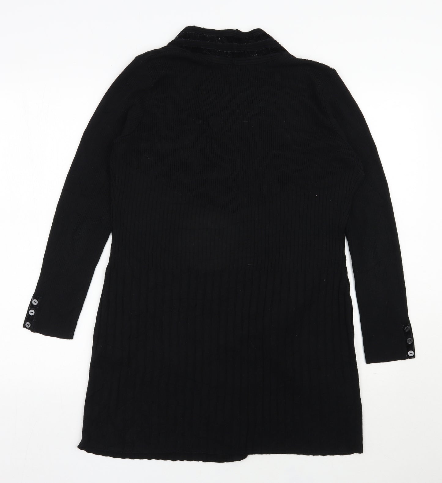 Per Una Womens Black V-Neck  Acrylic Cardigan Jumper Size 12