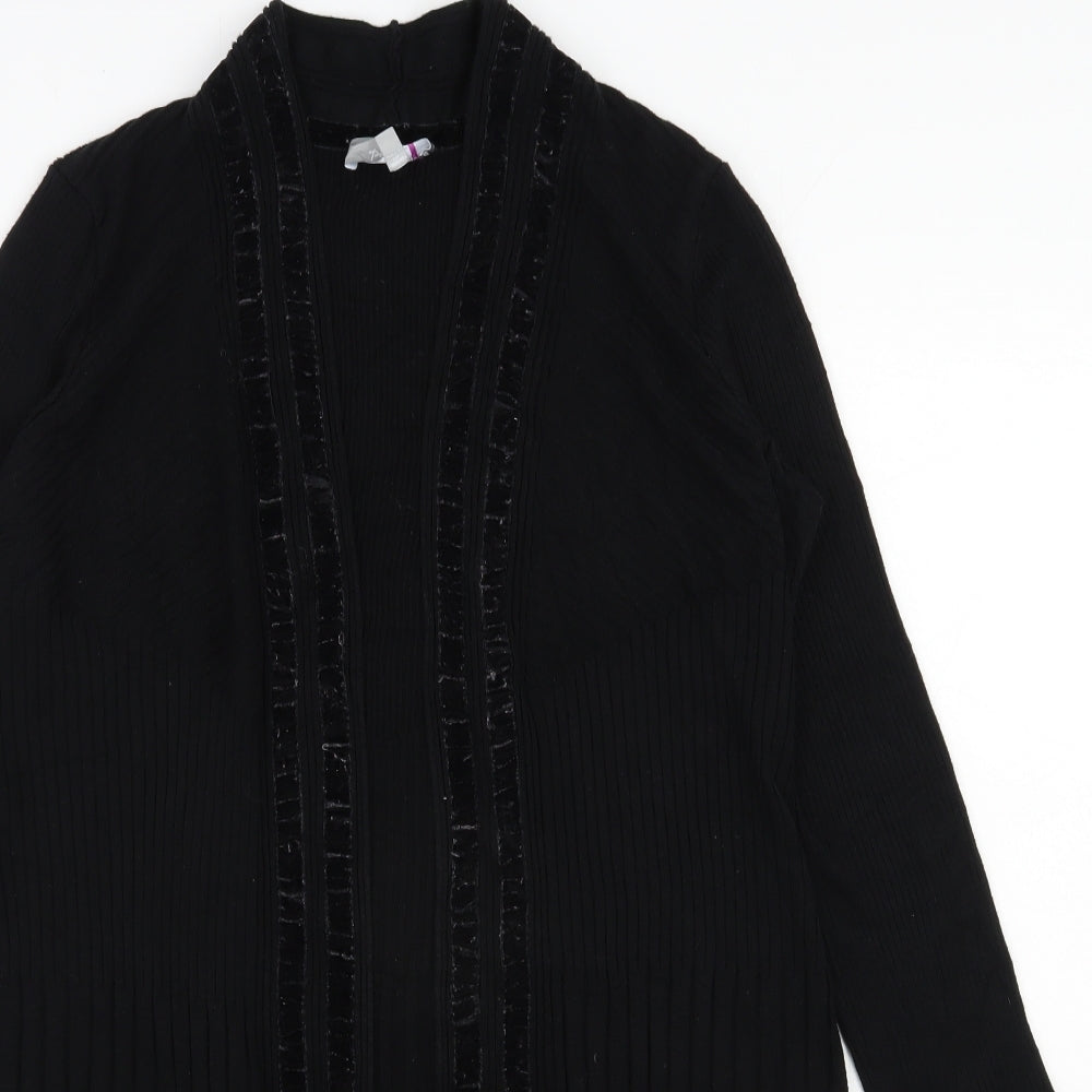Per Una Womens Black V-Neck  Acrylic Cardigan Jumper Size 12