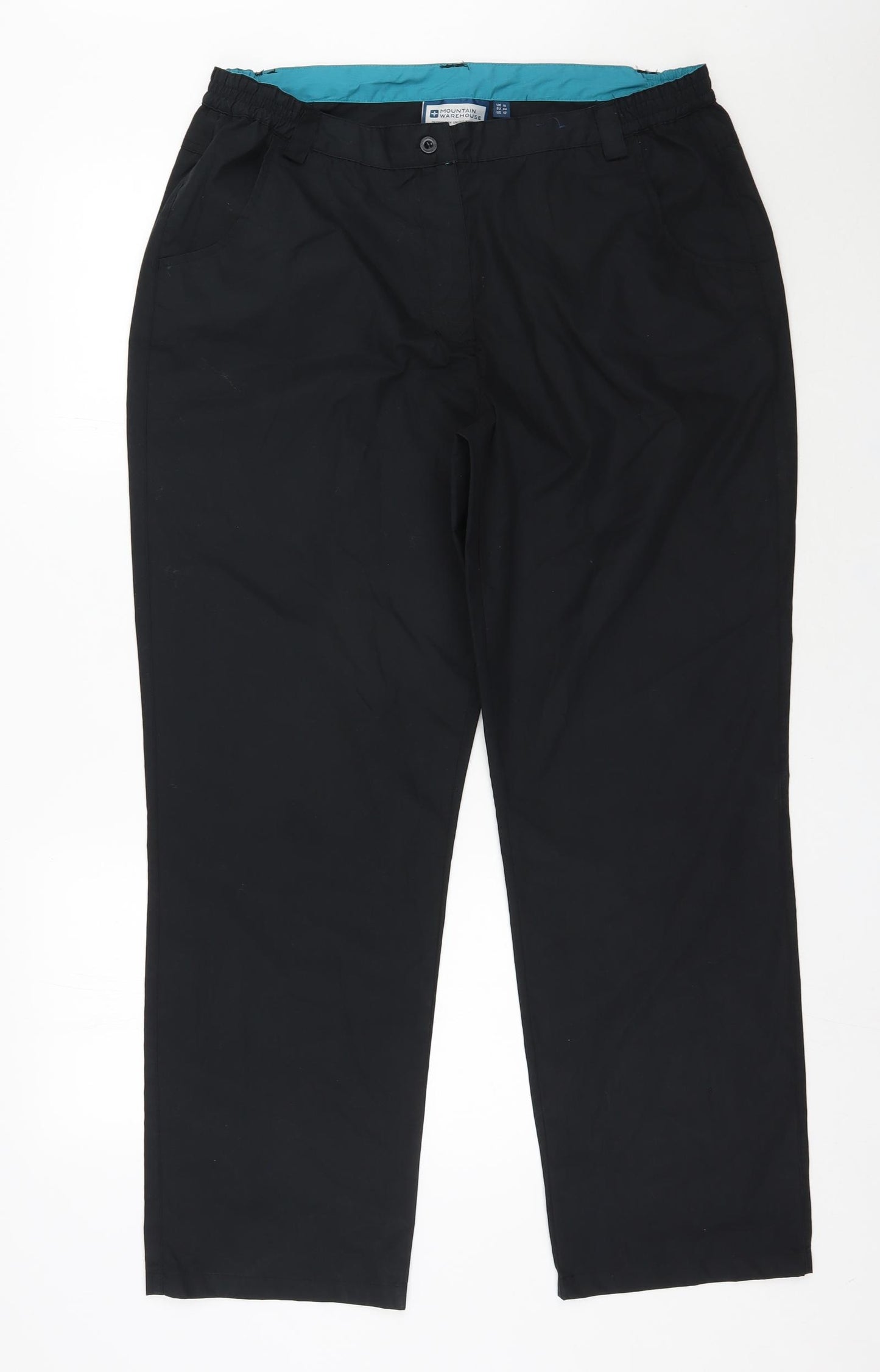 Mountain Warehouse Womens Black  Polyester Capri Trousers Size 16 L30.5 in Regular Zip