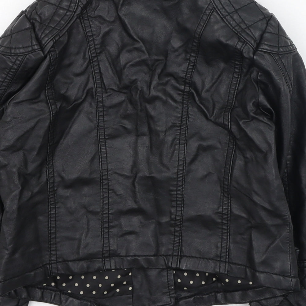 NEXT Girls Black   Jacket Coat Size 5-6 Years  Zip