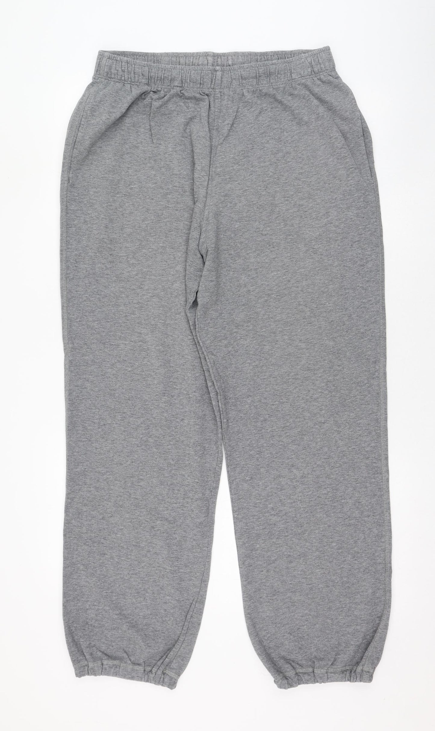 Marks and Spencer Mens Grey  Cotton Jogger Trousers Size 36 L29 in Regular