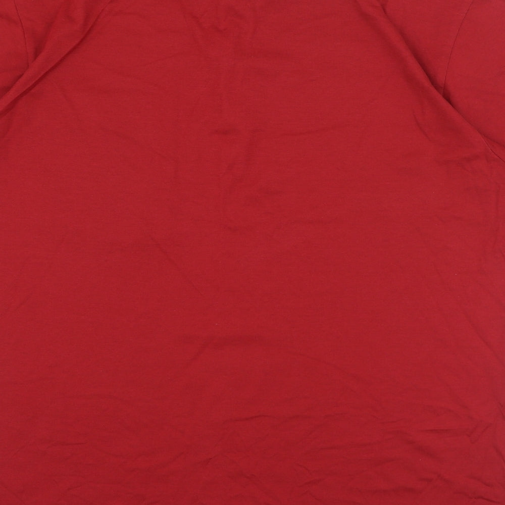 Pierre Sangan Mens Red  Cotton  Polo Size L Collared Button