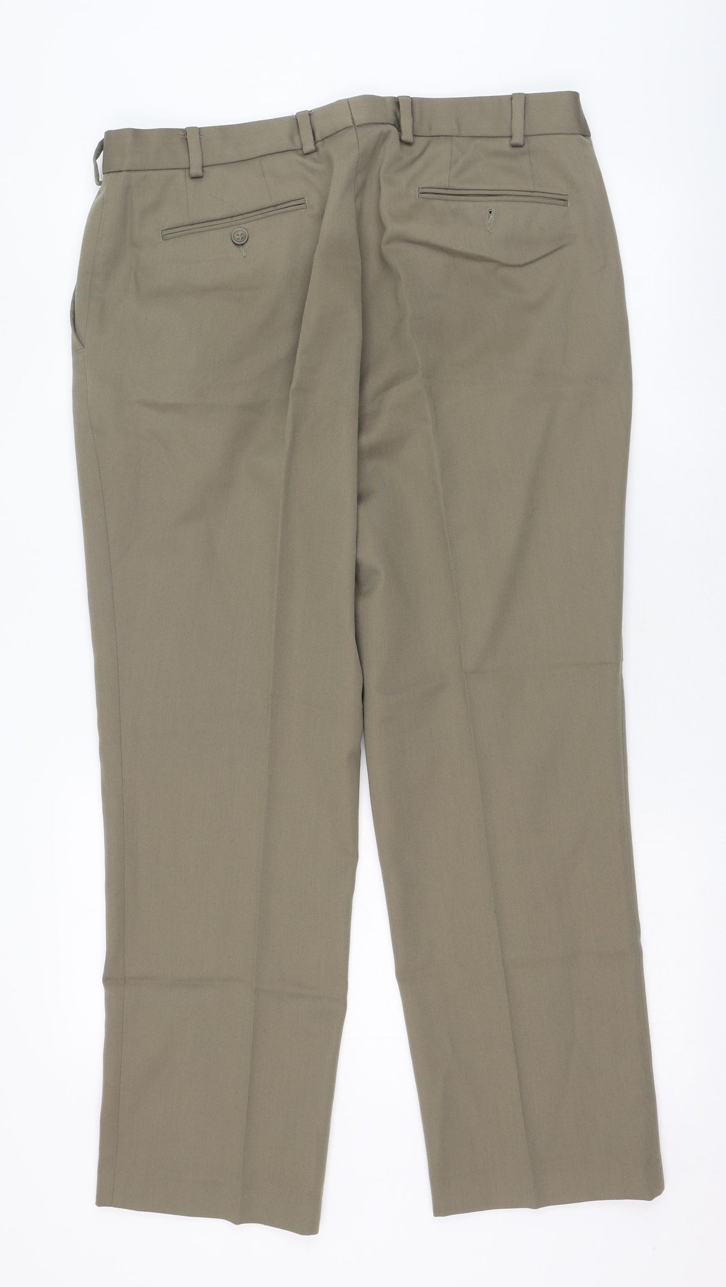 DG's Mens Green  Polyester Trousers  Size 36 L27 in Regular Zip