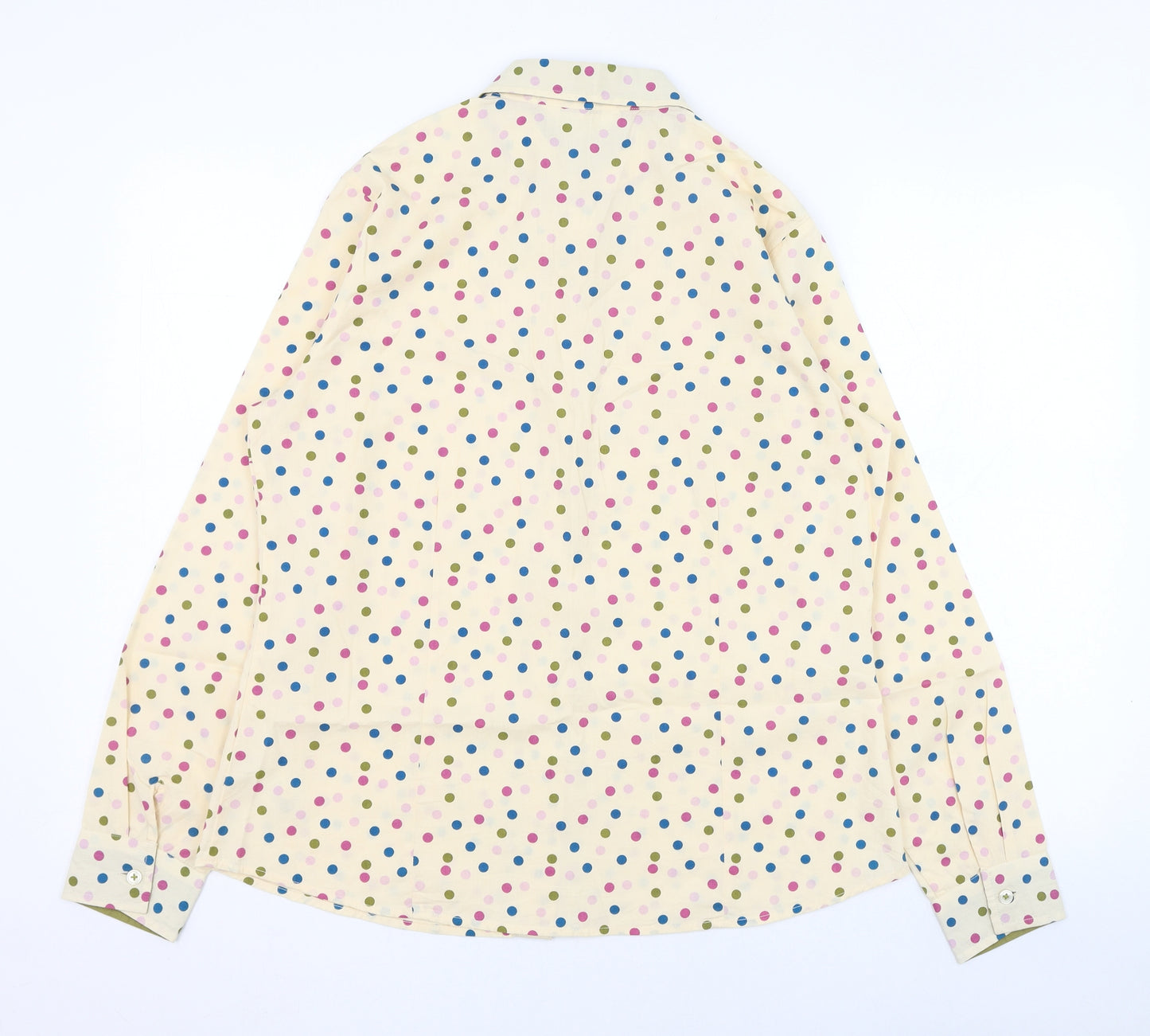 Tulchan Womens Orange Polka Dot Cotton Basic Button-Up Size 12 Collared