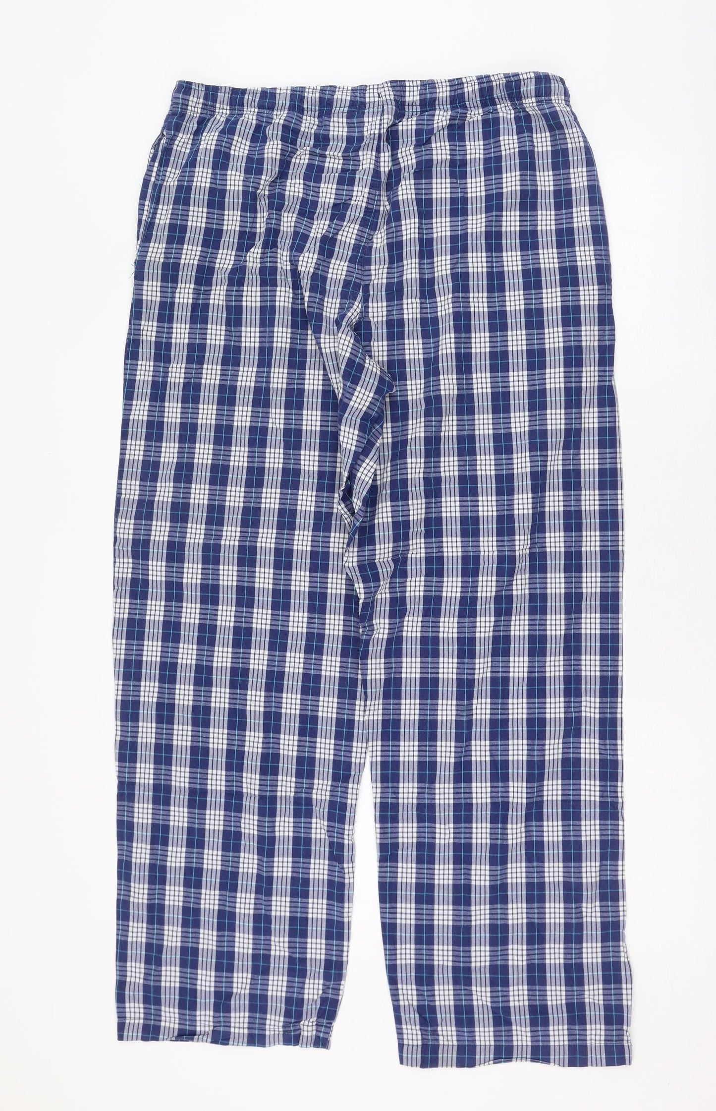Protocol Mens Blue Check Cotton  Lounge Pants Size M   - Loungewear