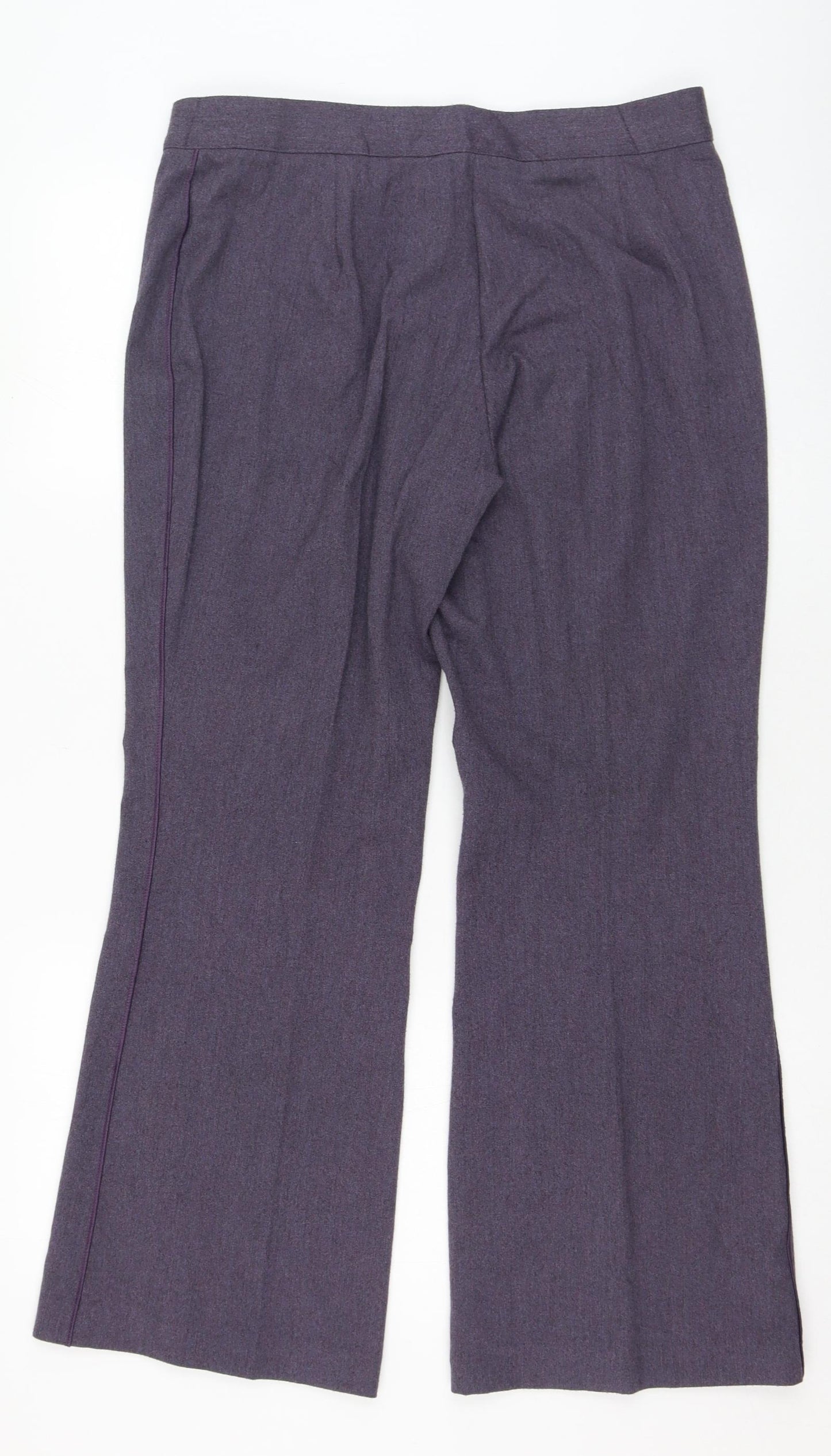 Marks and Spencer Womens Purple  Polyester Trousers  Size 14 L26 in Regular Zip