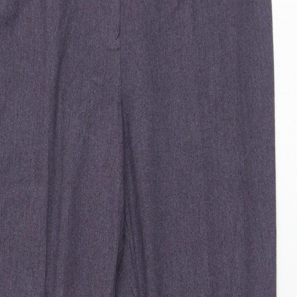 Marks and Spencer Womens Purple  Polyester Trousers  Size 14 L26 in Regular Zip
