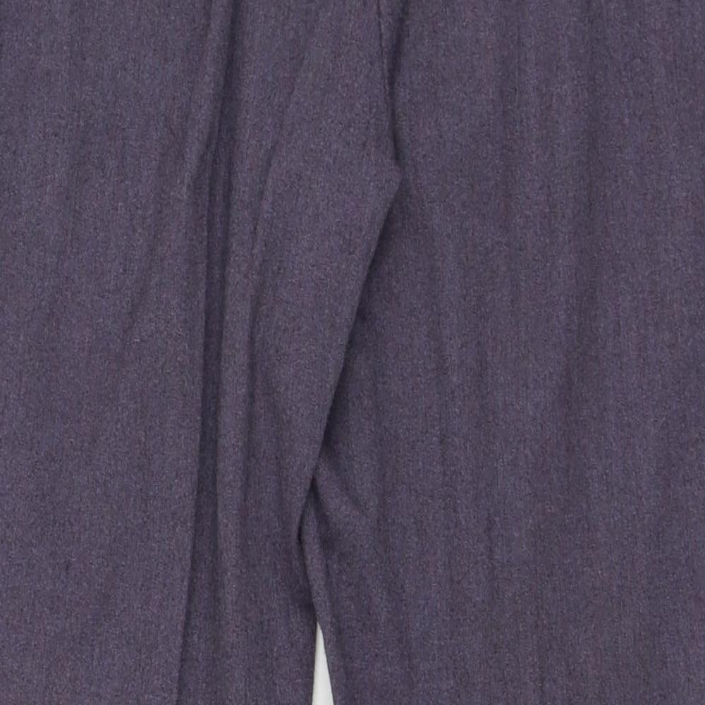 Marks and Spencer Womens Purple  Polyester Trousers  Size 14 L26 in Regular Zip