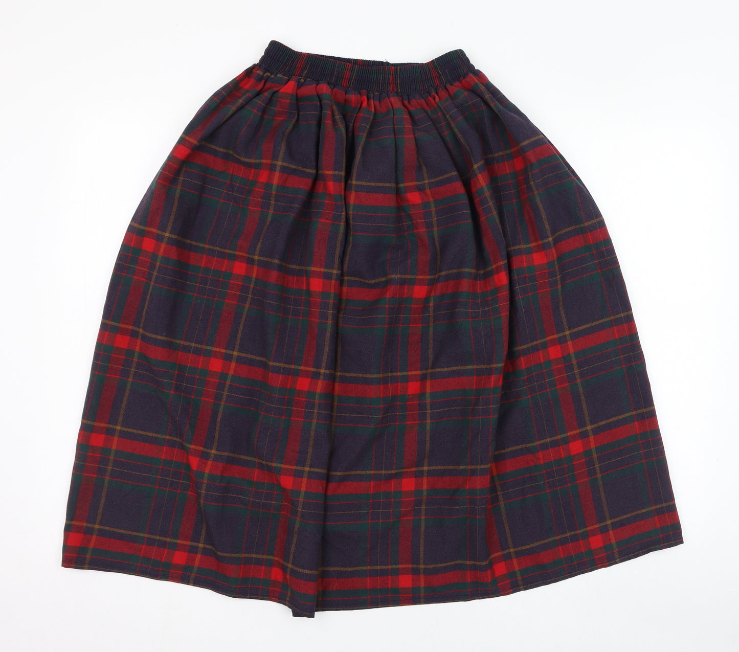 Preworn Womens Blue Check Polyester Skater Skirt Size L