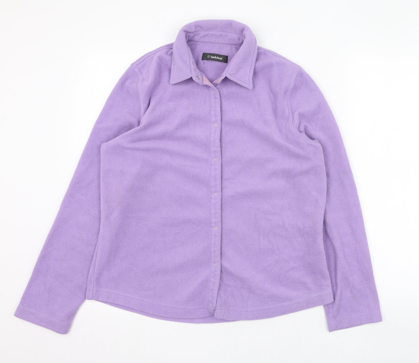 Hawkshead Womens Purple Collared  Polyester Cardigan Jumper Size 14   - Fleece