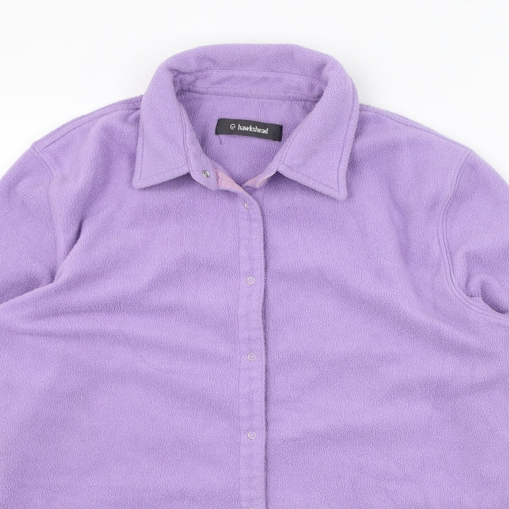 Hawkshead Womens Purple Collared  Polyester Cardigan Jumper Size 14   - Fleece
