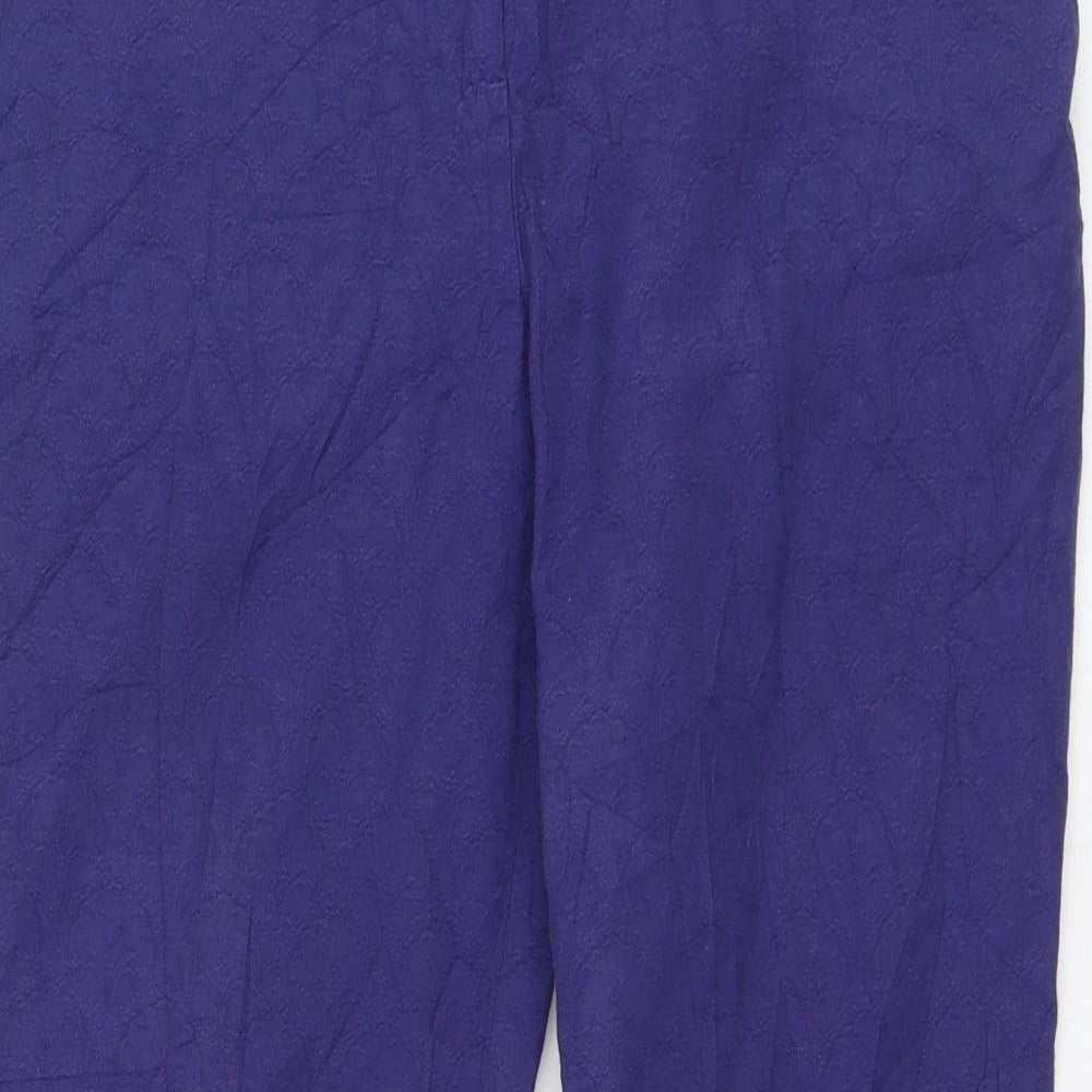 Oasis Womens Purple  Cotton Carrot Trousers Size 10 L26 in Regular Zip