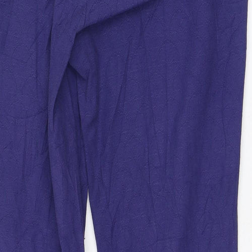 Oasis Womens Purple  Cotton Carrot Trousers Size 10 L26 in Regular Zip