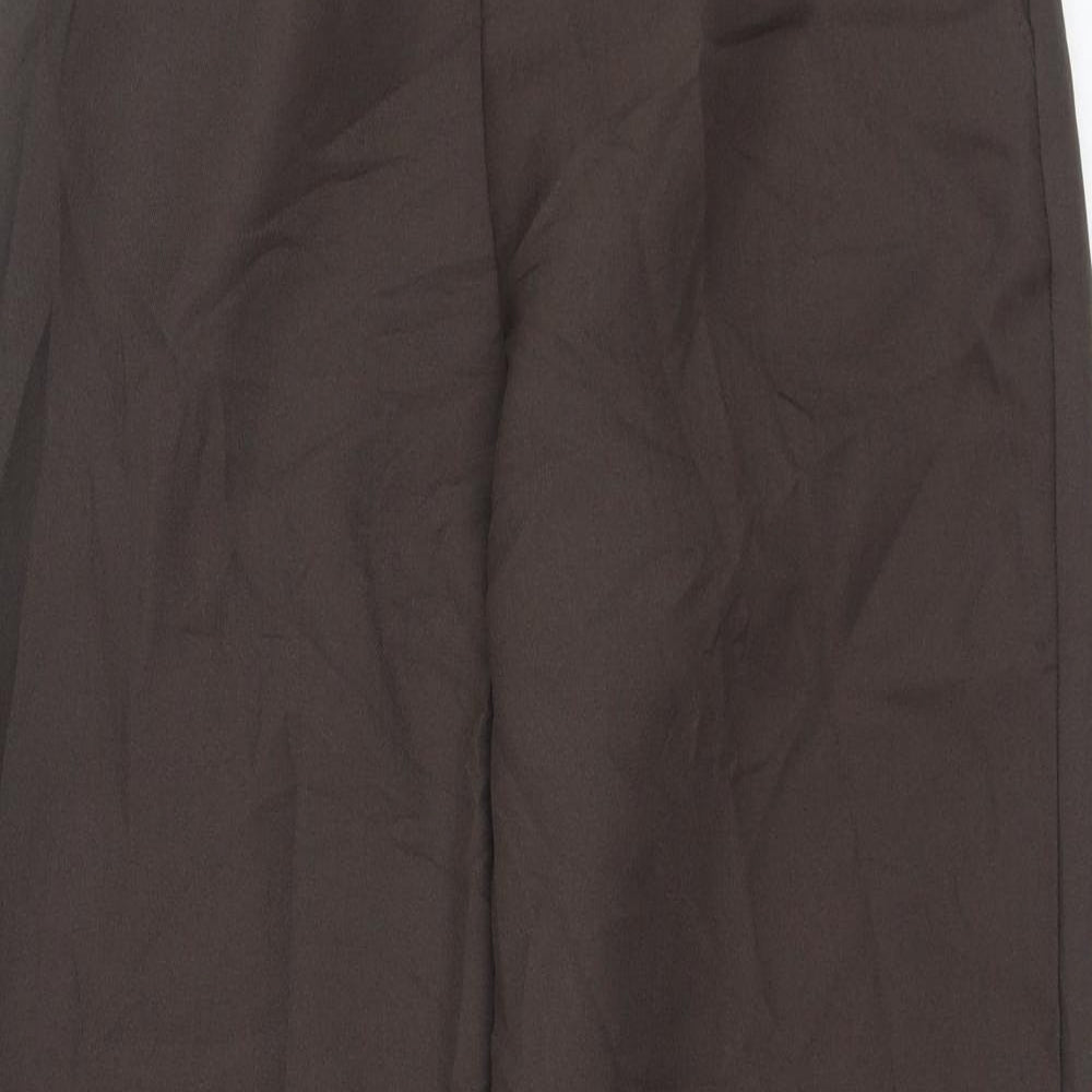 Preworn Womens Brown  Polyester Trousers  Size 12 L28 in Regular