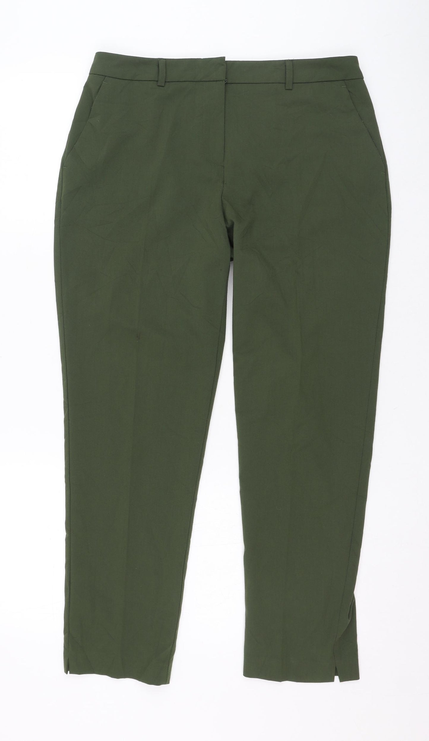 Dorothy Perkins Womens Green  Polyester Carrot Trousers Size 10 L26 in Regular Zip