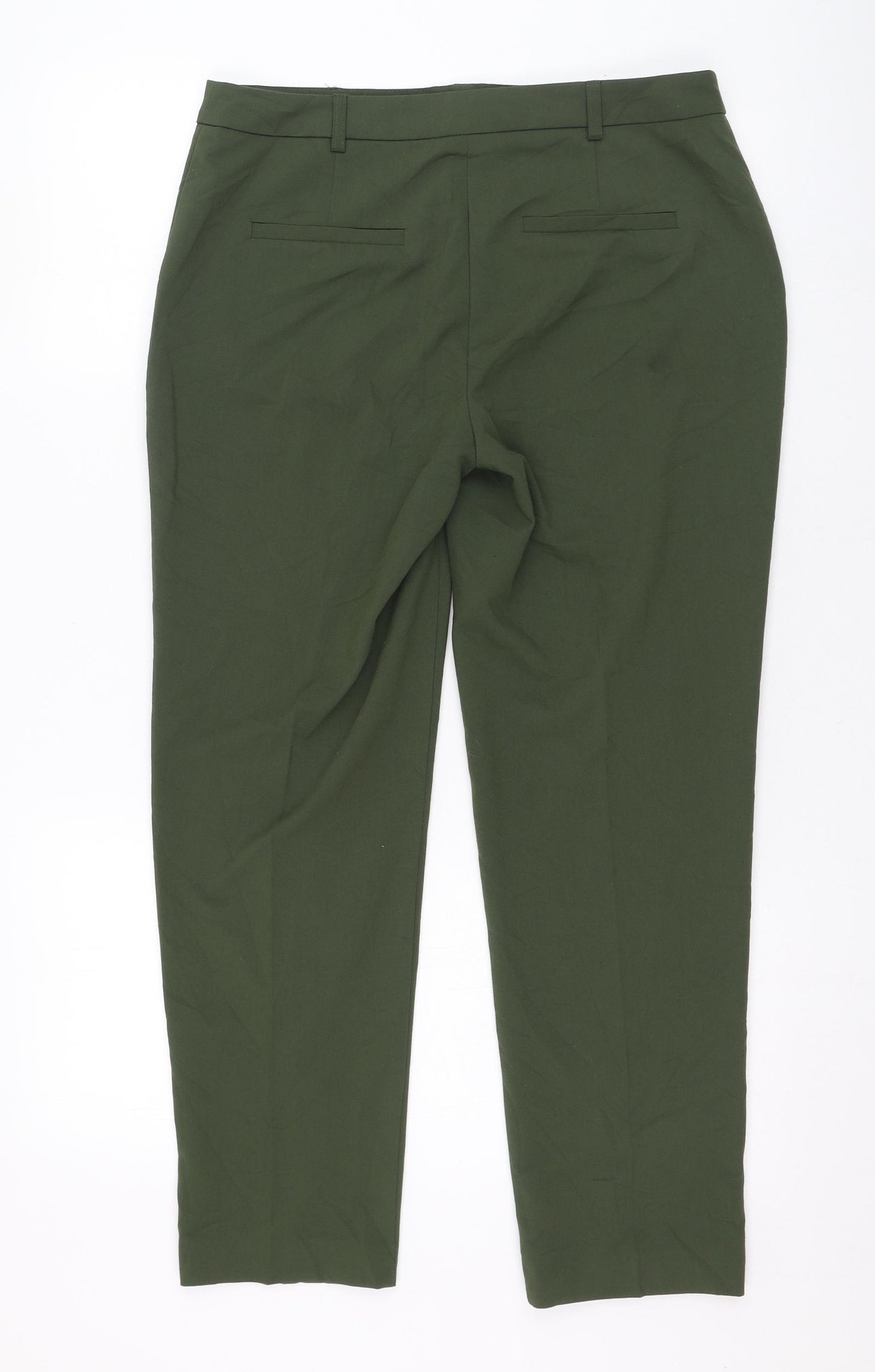 Dorothy Perkins Womens Green  Polyester Carrot Trousers Size 10 L26 in Regular Zip