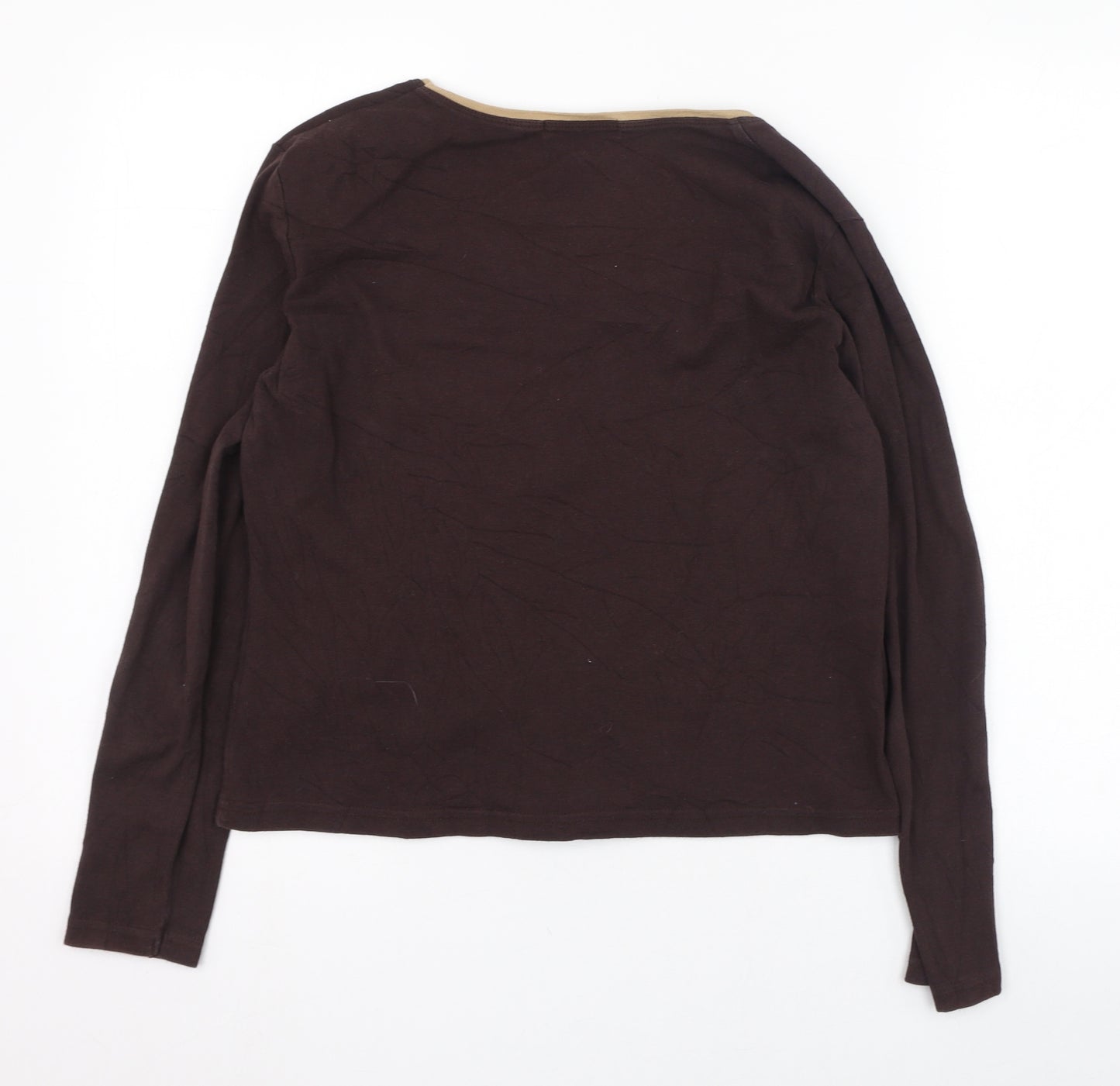 George Womens Brown  Cotton Basic T-Shirt Size 16 Round Neck