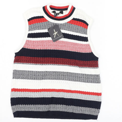 Atmosphere Womens Ivory Striped Cotton Basic Tank Size 14 Halter