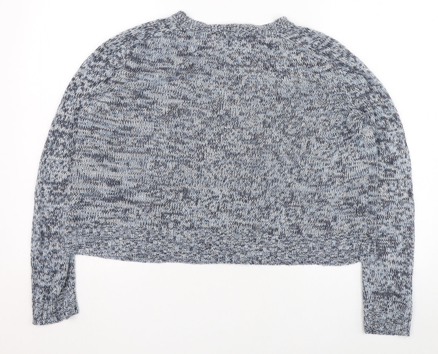 H&M Womens Blue Round Neck  Acrylic Pullover Jumper Size M