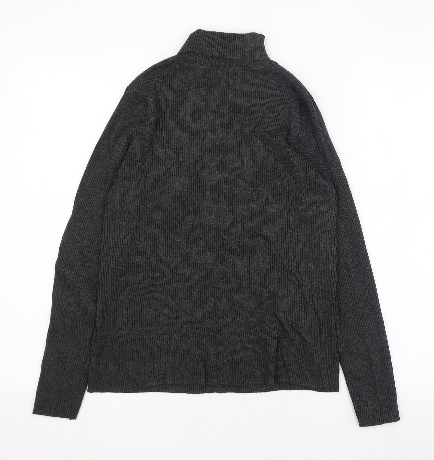 Marks and Spencer Womens Grey Roll Neck  Viscose Pullover Jumper Size 16