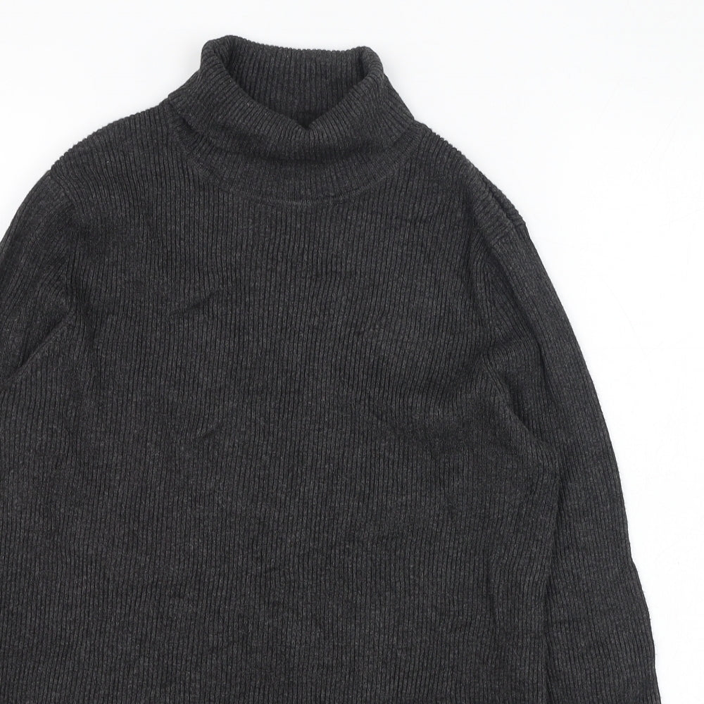 Marks and Spencer Womens Grey Roll Neck  Viscose Pullover Jumper Size 16