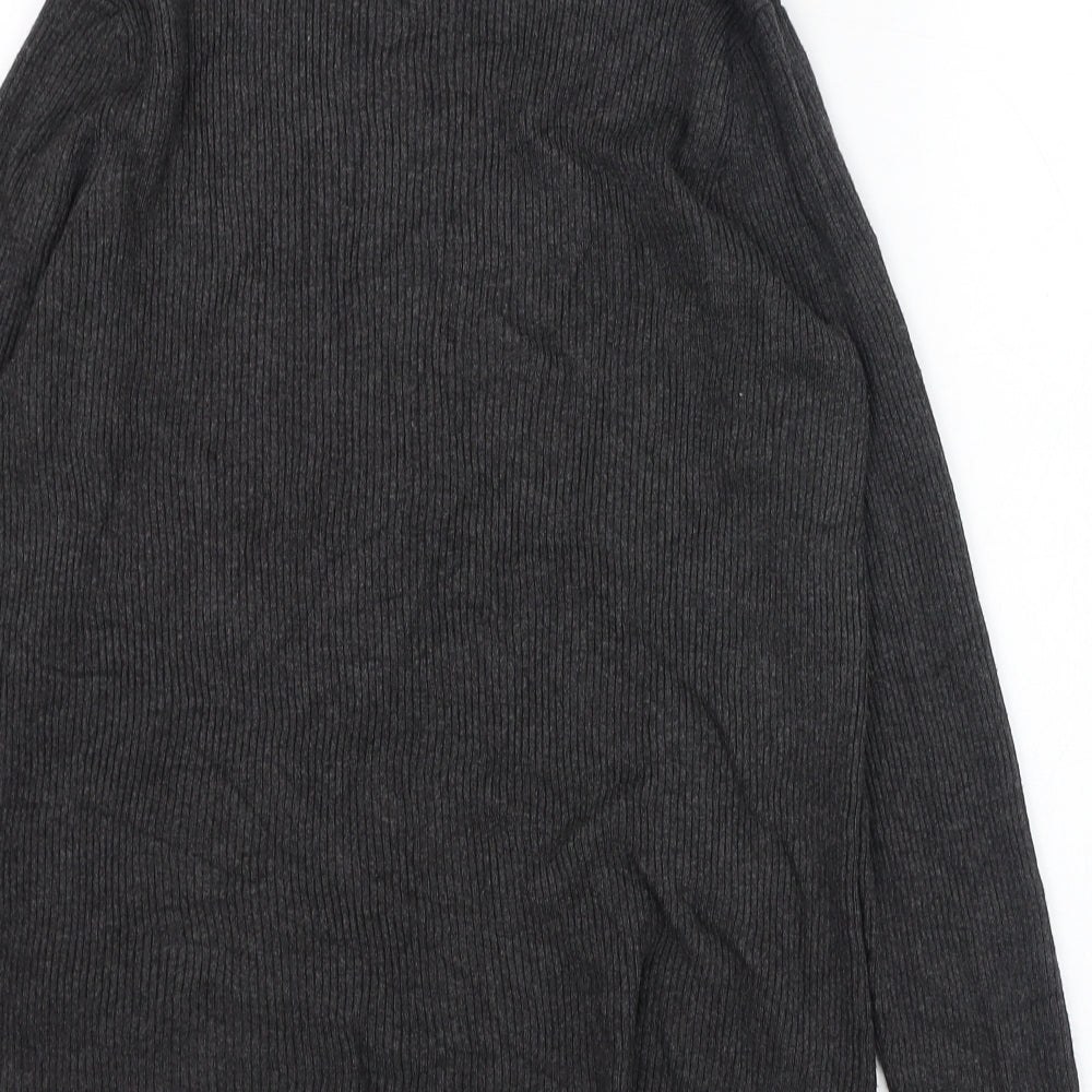 Marks and Spencer Womens Grey Roll Neck  Viscose Pullover Jumper Size 16