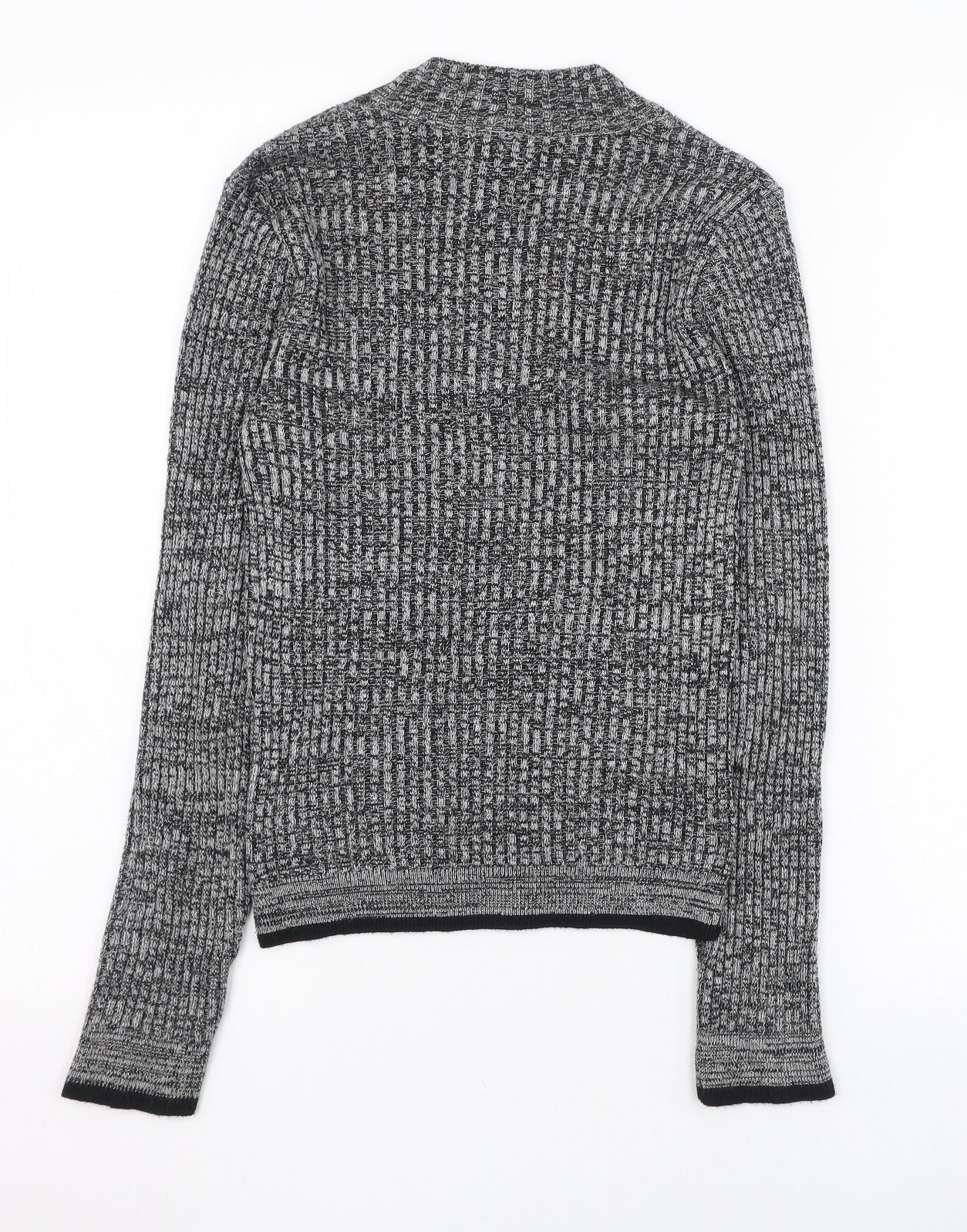 Topshop Womens Grey Round Neck  Acrylic Pullover Jumper Size 6