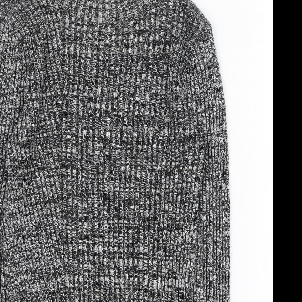 Topshop Womens Grey Round Neck  Acrylic Pullover Jumper Size 6
