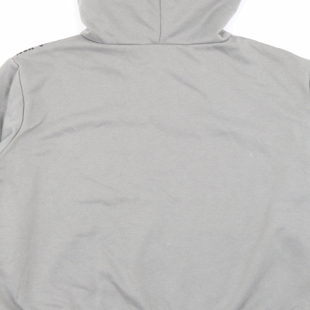 SheIn Mens Grey  Polyester Full Zip Hoodie Size S