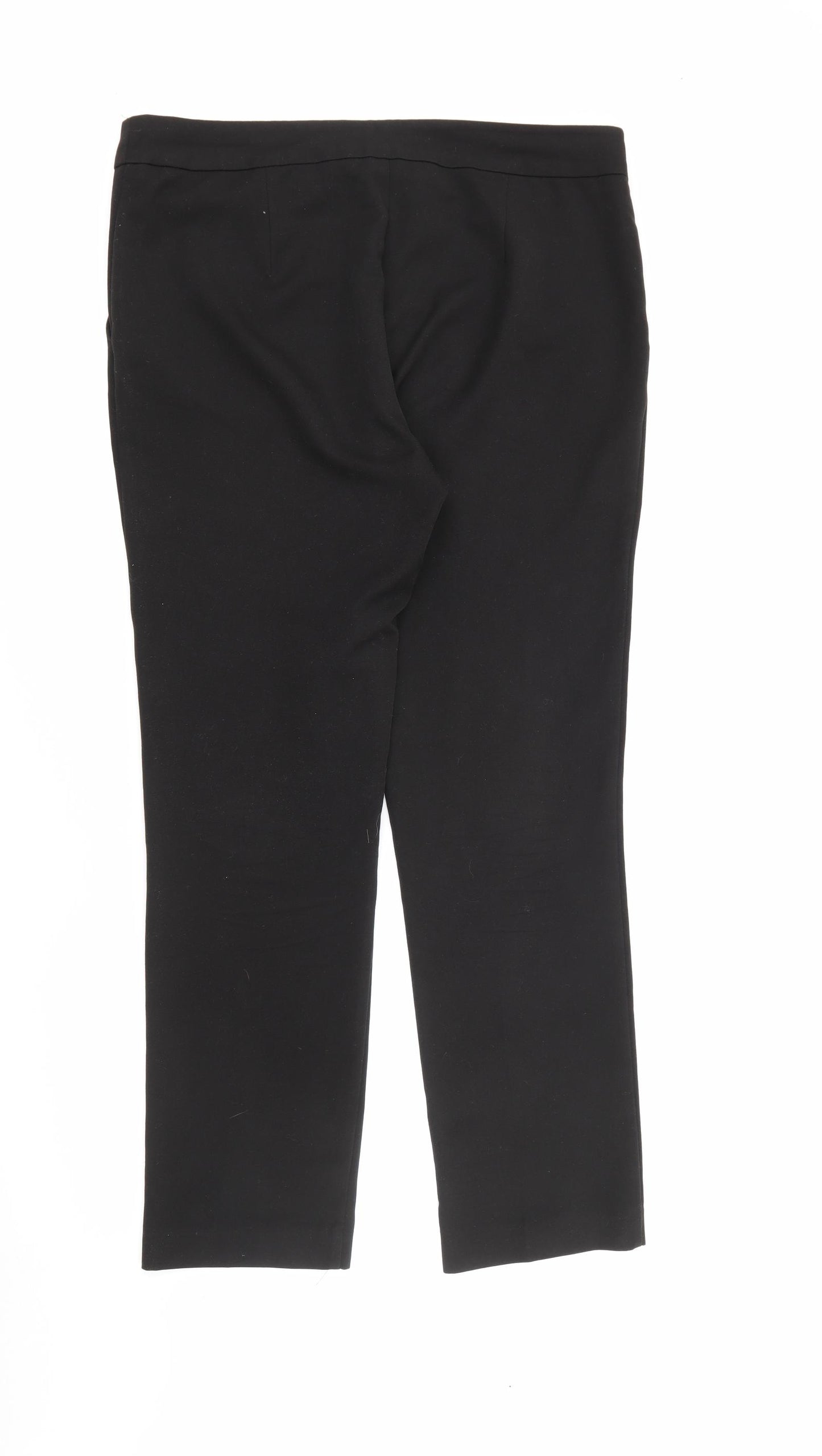 Very Womens Black  Polyester Trousers  Size 14 L28 in Regular Button