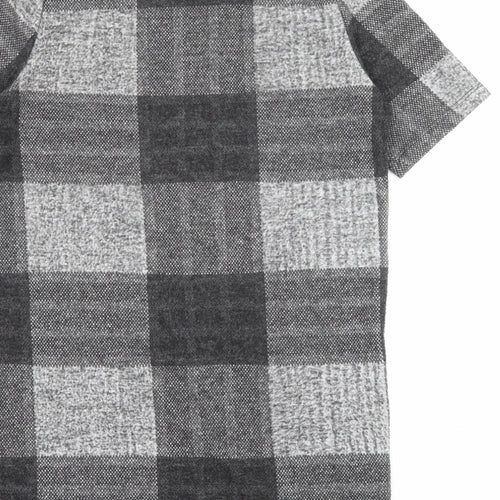 River Island Womens Grey Check Polyester Jumper Dress  Size 8  Crew Neck
