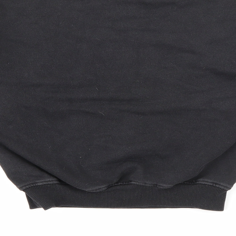 H&M Womens Black Crew Neck  Cotton Pullover Jumper Size S