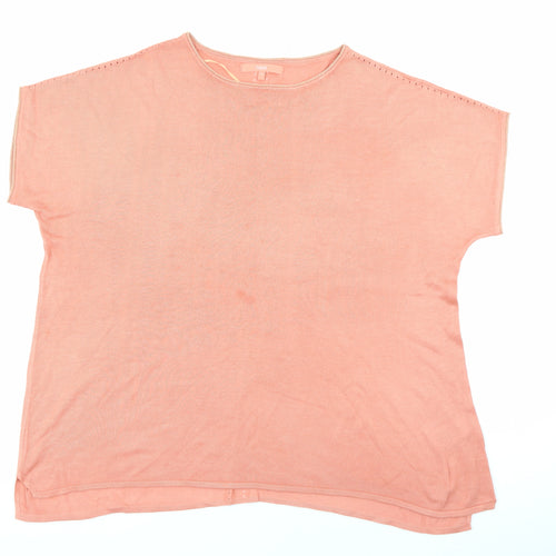 NEXT Womens Orange Round Neck  Viscose Pullover Jumper Size 16