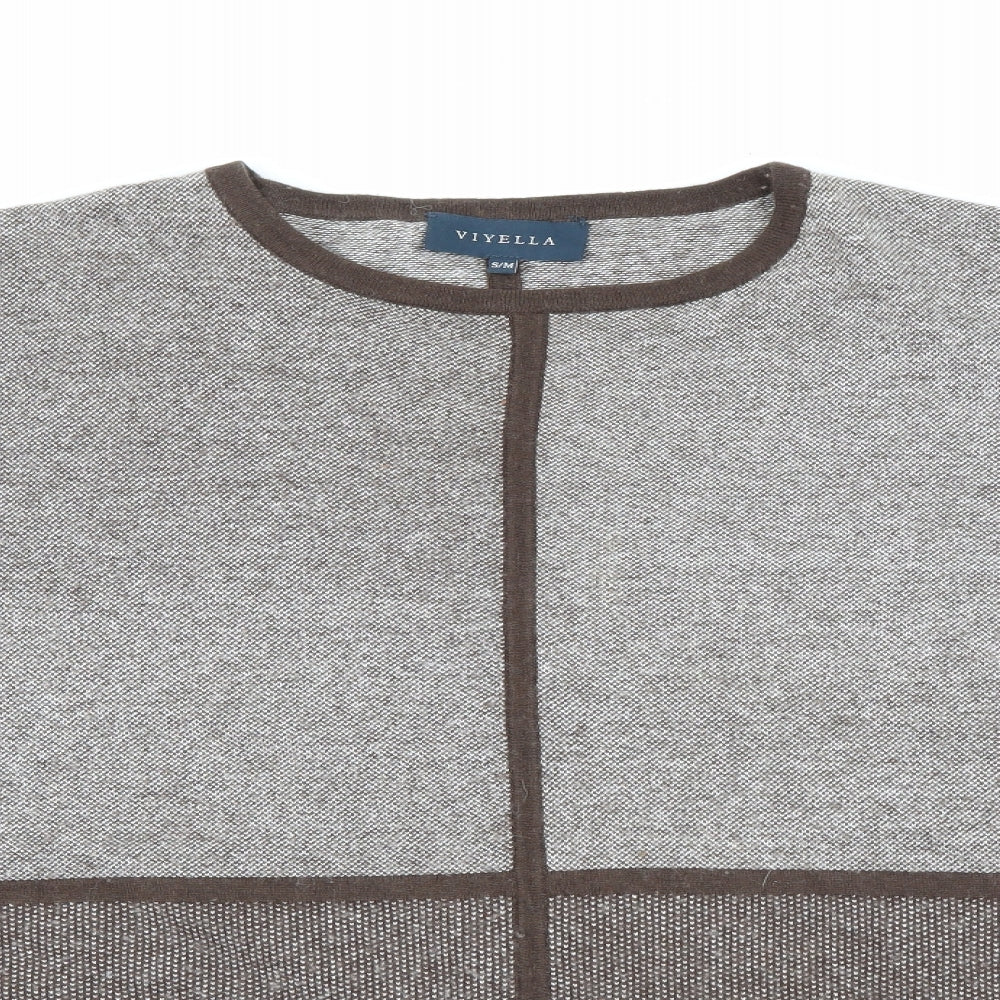 Viyella Womens Brown Crew Neck  Viscose Pullover Jumper Size S