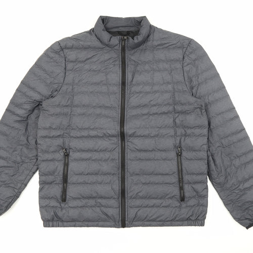 Marks and Spencer Womens Grey   Puffer Jacket Coat Size L  Zip