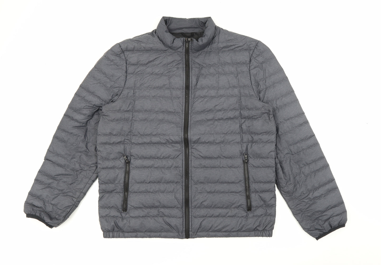 Marks and Spencer Womens Grey   Puffer Jacket Coat Size L  Zip