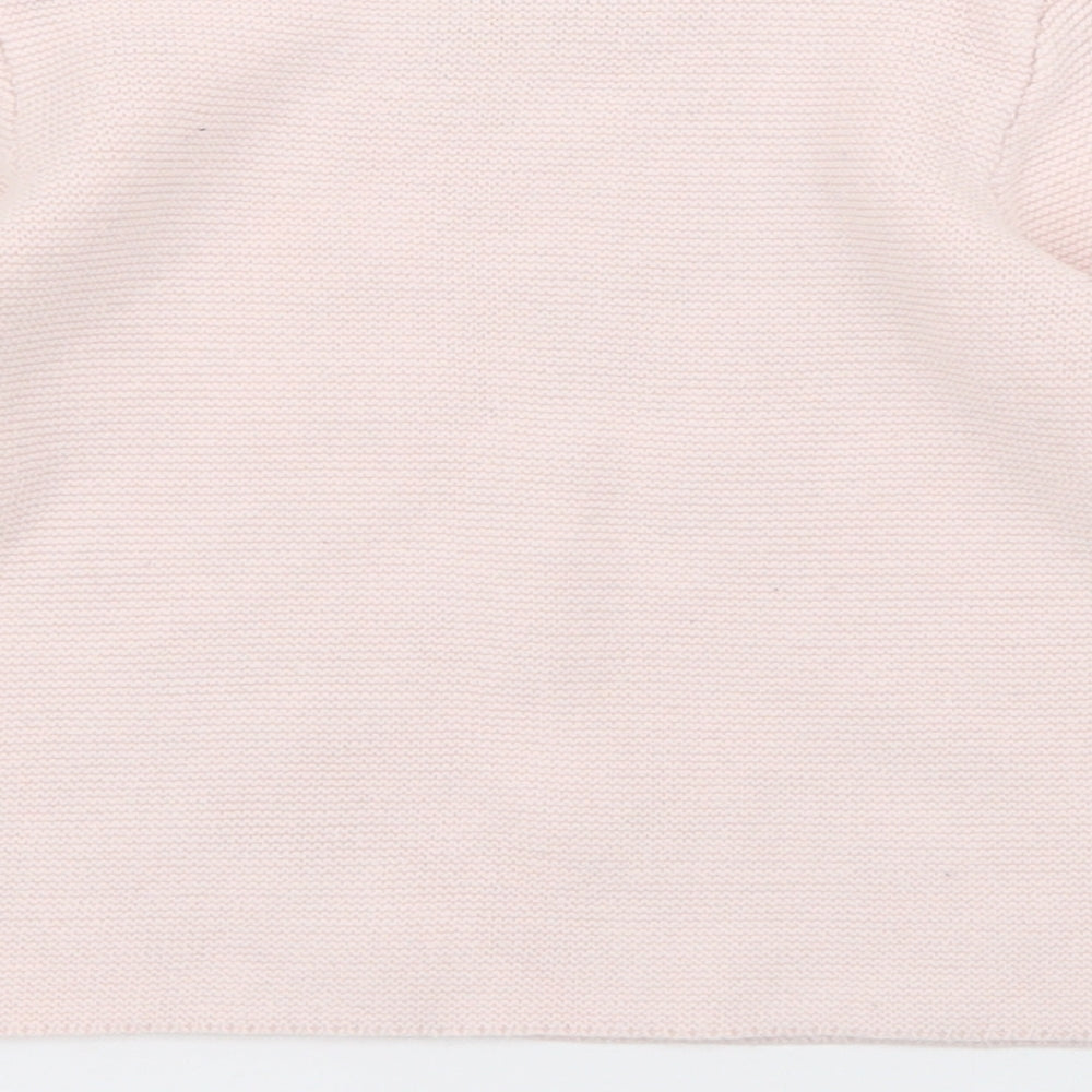 George Girls Pink  Cotton Pullover Jumper Size 9-12 Months  Button