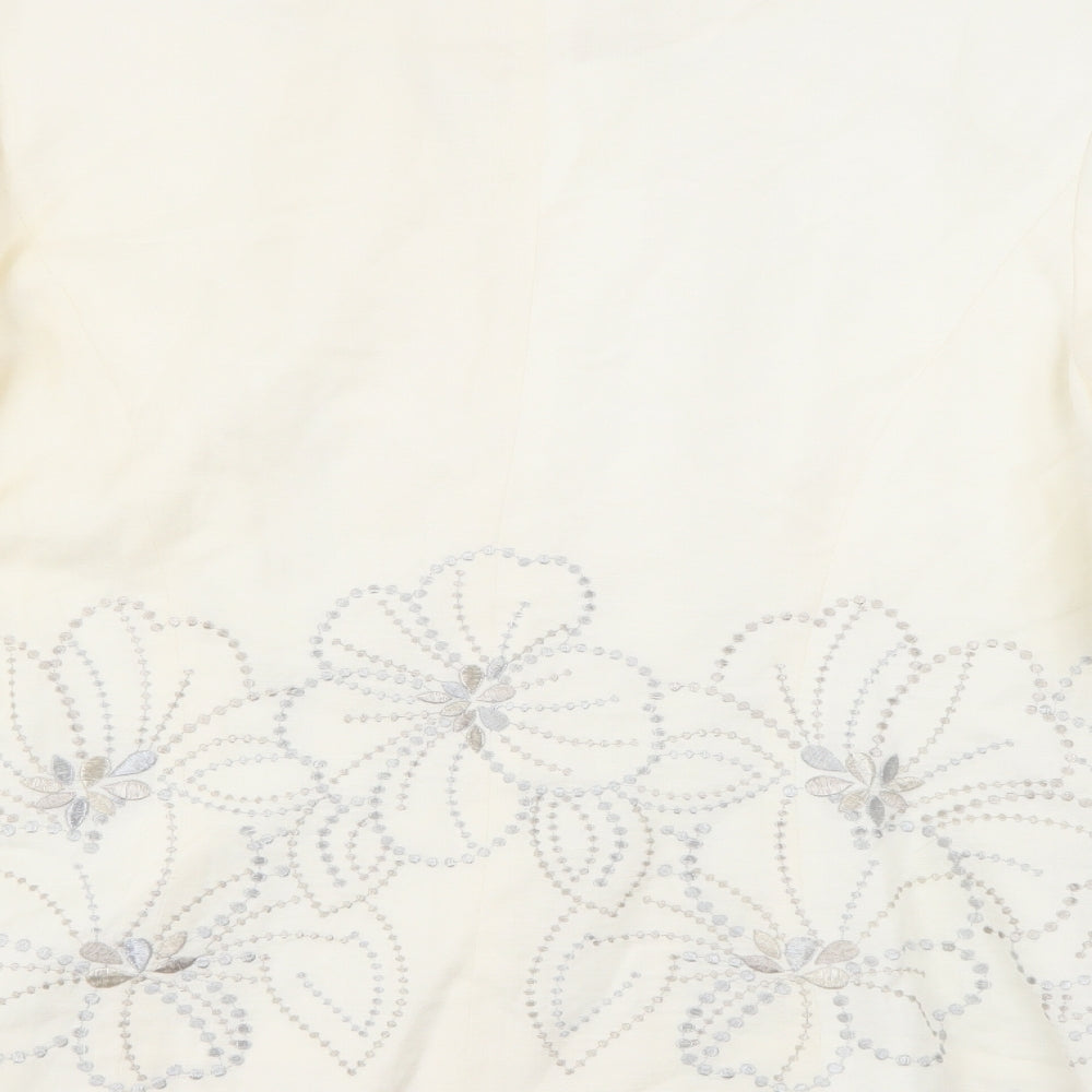 Monsoon Womens Ivory  Linen Jacket Blazer Size 18