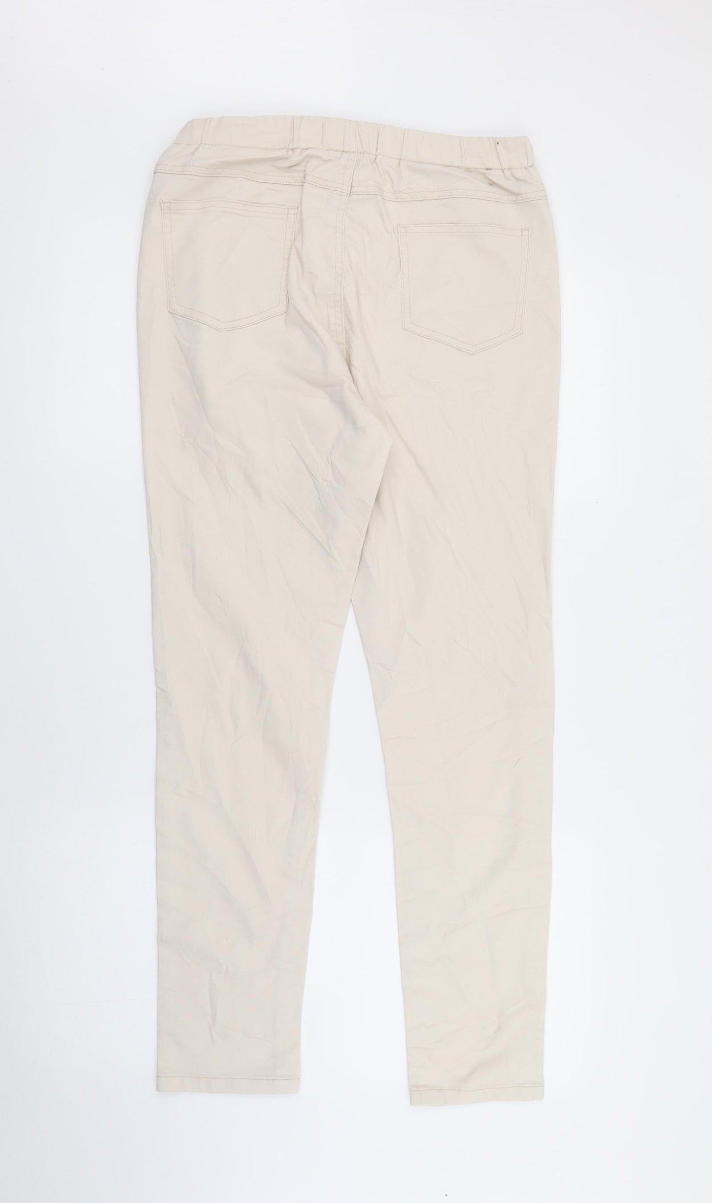 Peacocks Womens Ivory  Cotton Jegging Jeans Size 12 L27 in Regular Button