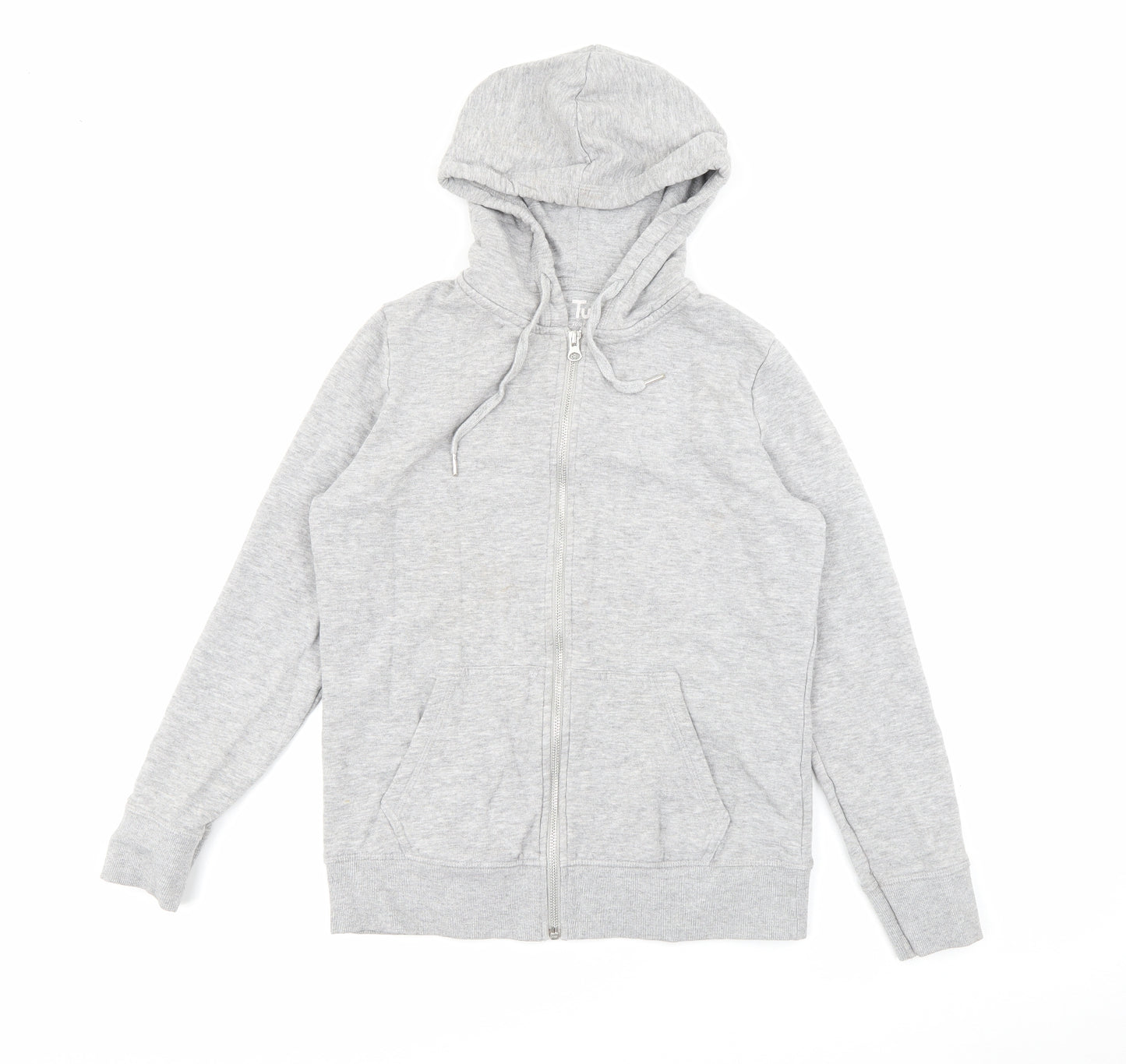 TU Womens Grey  Cotton Full Zip Hoodie Size 10  Zip