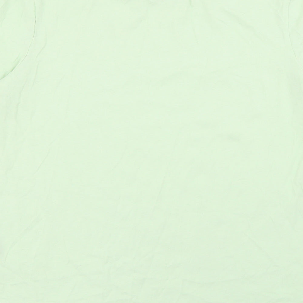 Very Womens Green  Cotton Basic T-Shirt Size 12 Crew Neck