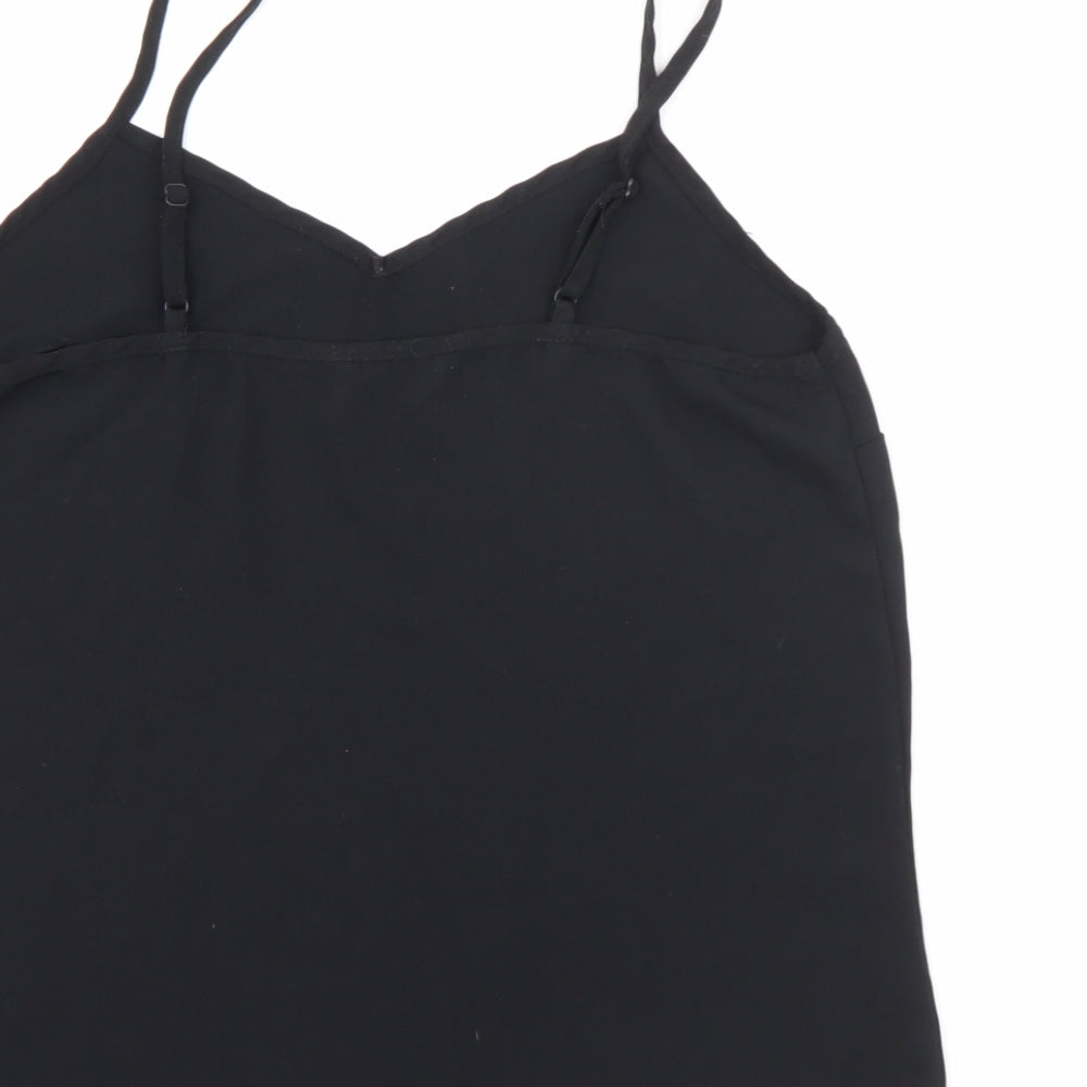 Very Womens Black  Polyester Camisole Tank Size 10 V-Neck