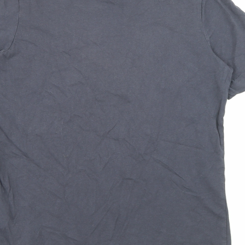 Very Womens Grey  Cotton Basic T-Shirt Size 12 V-Neck