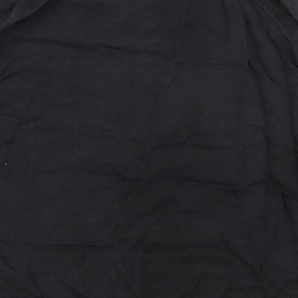 New Look Womens Black  Lyocell Basic Button-Up Size 16 Collared